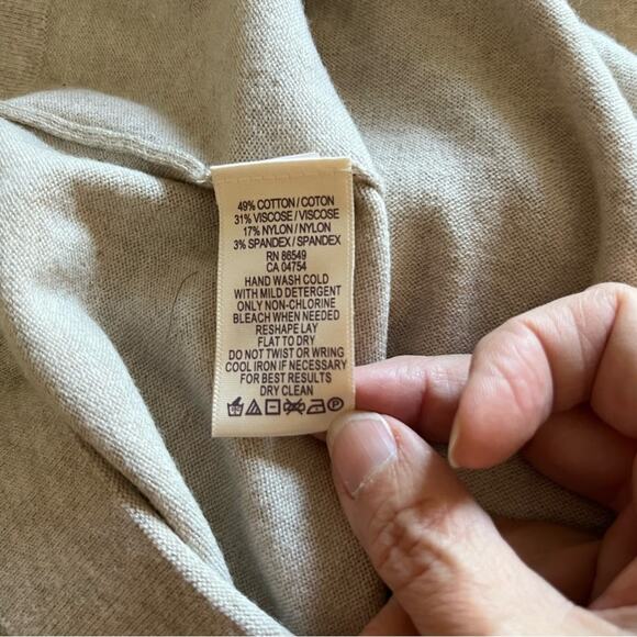 Tommy Bahama Pickford Tan 1/4 Zip Sweater Dress Medium EUC - Picture 7 of 7